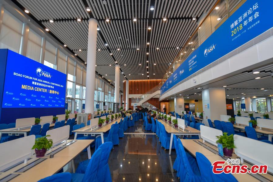 Fórum Boao para a ásia abre portas do centro de imprensa