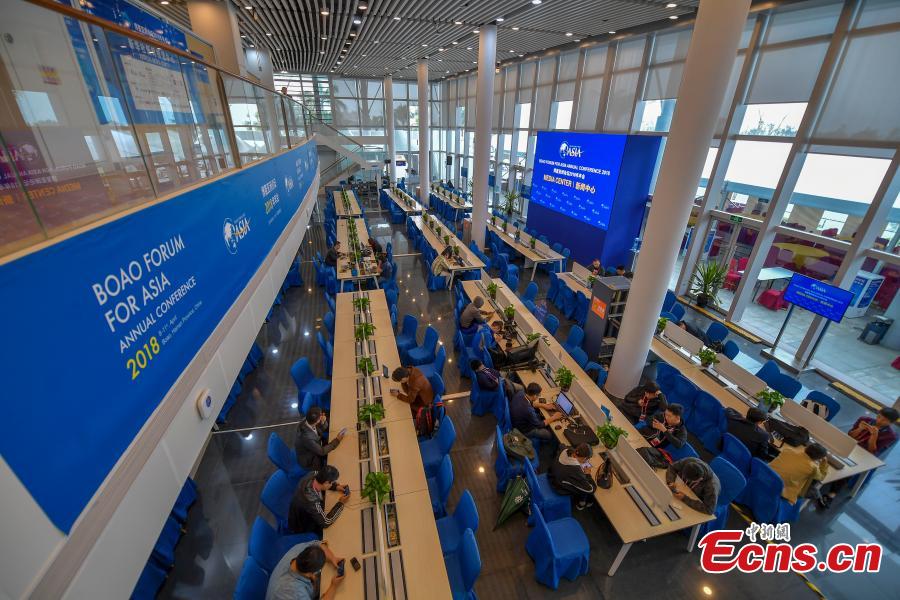 Fórum Boao para a ásia abre portas do centro de imprensa