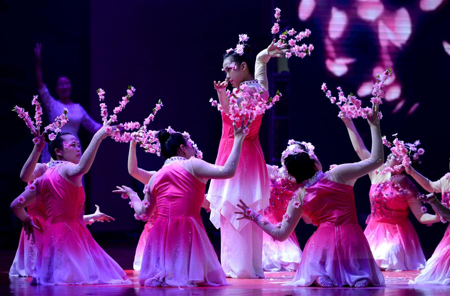 Alunos de escolas de educa??o especial se apresentam em show de talentos em Xi'an