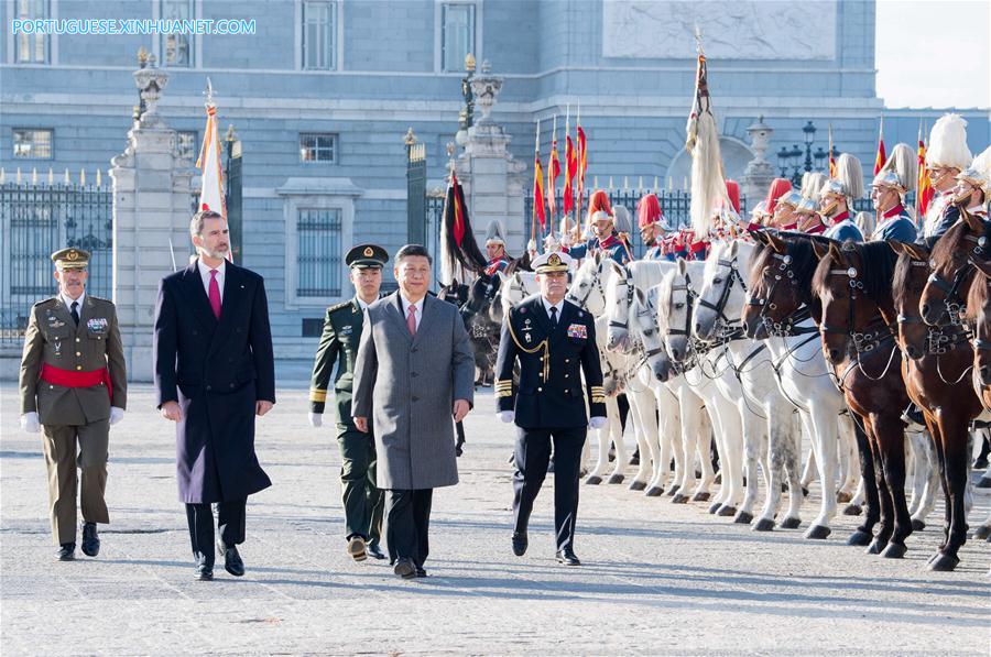 China e Espanha concordam em promover rela??es durante visita de Xi