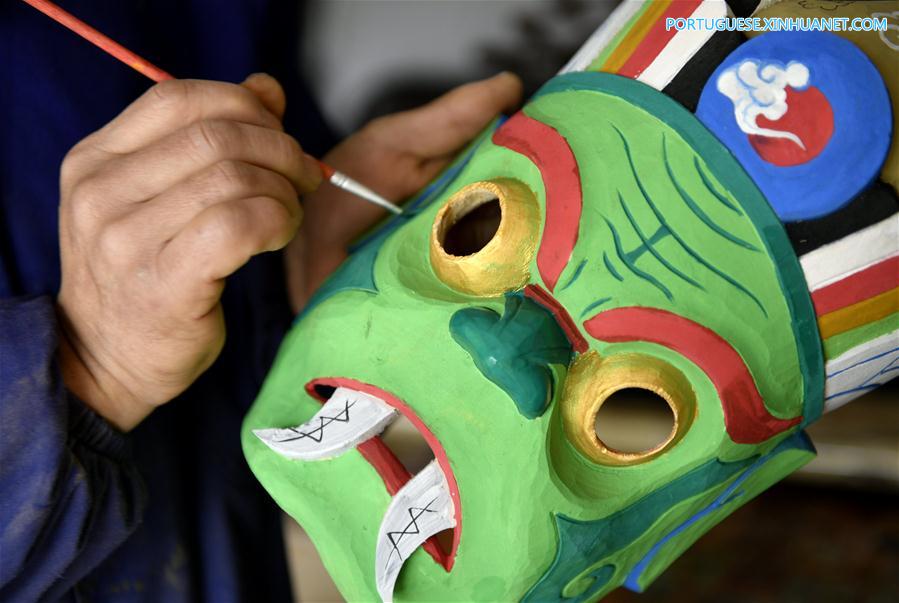 Máscaras da ópera Nuo: Antigo drama folclórico da província de Hubei