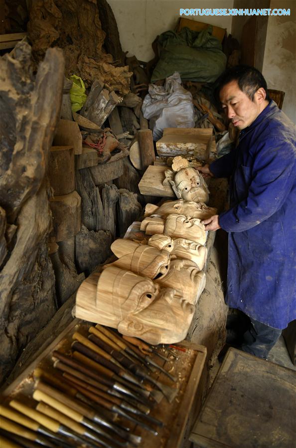Máscaras da ópera Nuo: Antigo drama folclórico da província de Hubei