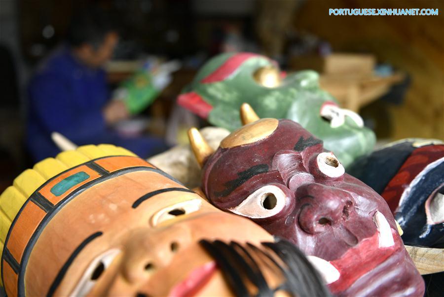 Máscaras da ópera Nuo: Antigo drama folclórico da província de Hubei
