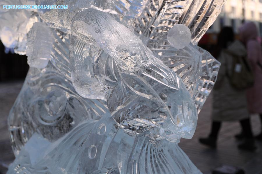 Destaques da competi??o nacional universitária de escultura em gelo em Harbin