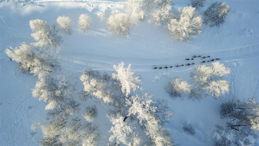 Paisagem de neve em toda a China