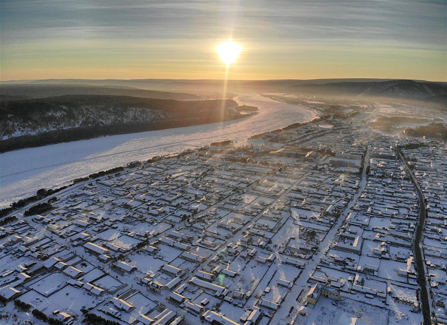 Paisagem de neve em toda a China