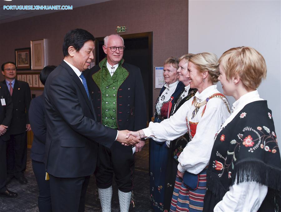 Chefe do Legislativo chinês visita Noruega para promover la?os bilaterais