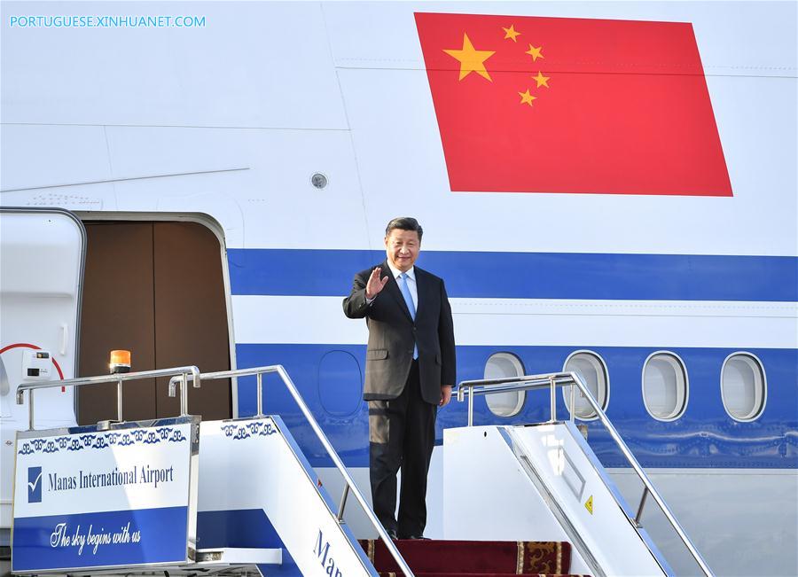Presidente chinês chega ao Quirguist?o para visita de Estado e cúpula da OCS