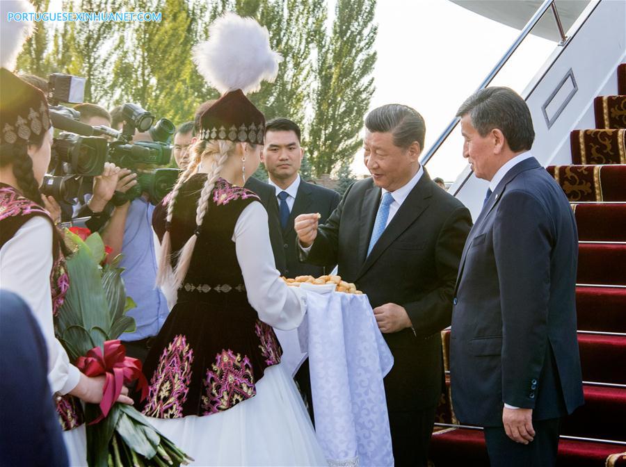 Presidente chinês chega ao Quirguist?o para visita de Estado e cúpula da OCS