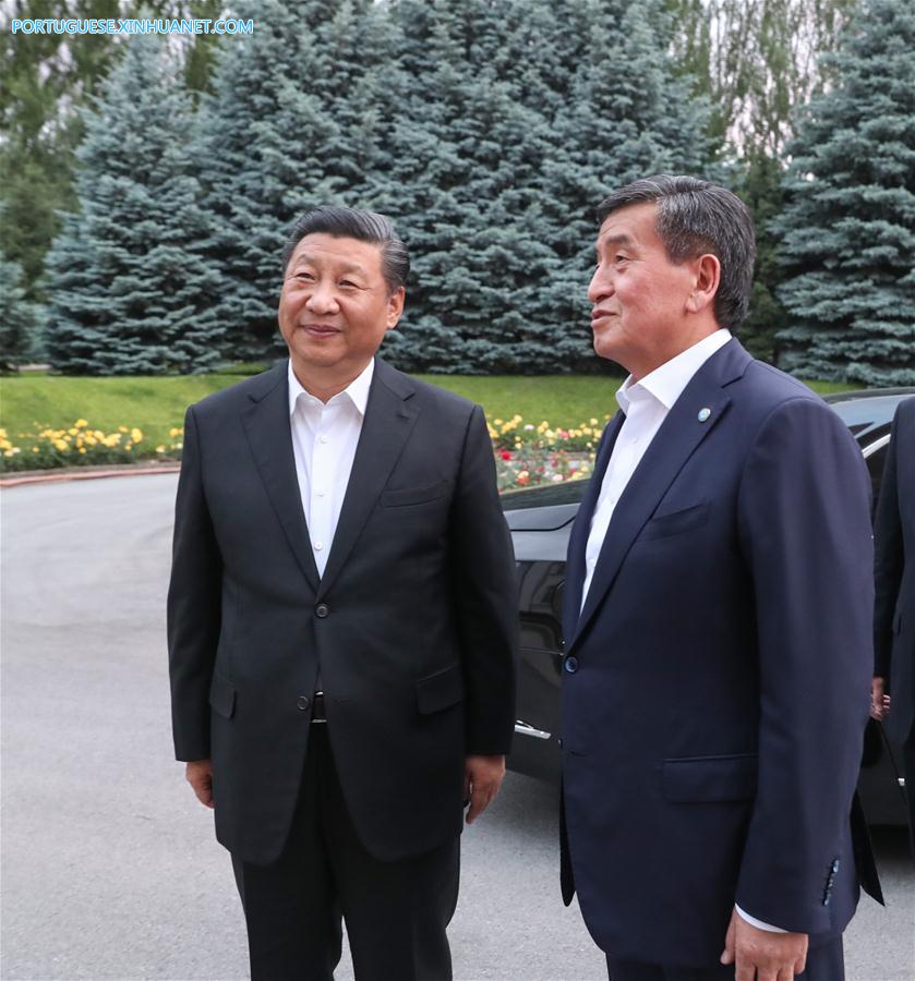 Presidentes chinês e quirguiz prometem promover os la?os bilaterais