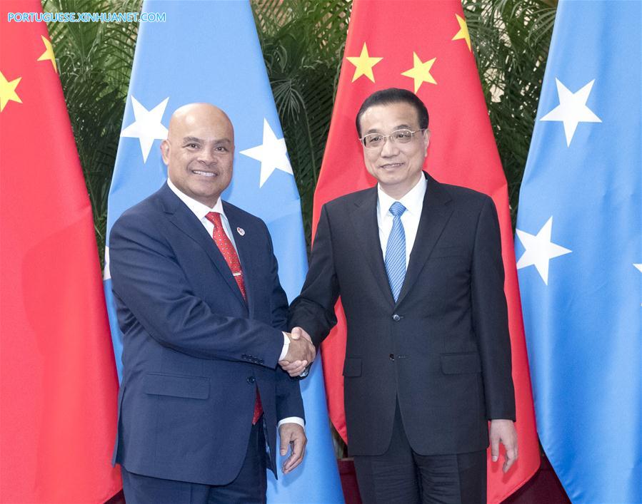 Primeiro-ministro chinês pede fortalecimento da coopera??o em mudan?a climática e pesca com a Micronésia