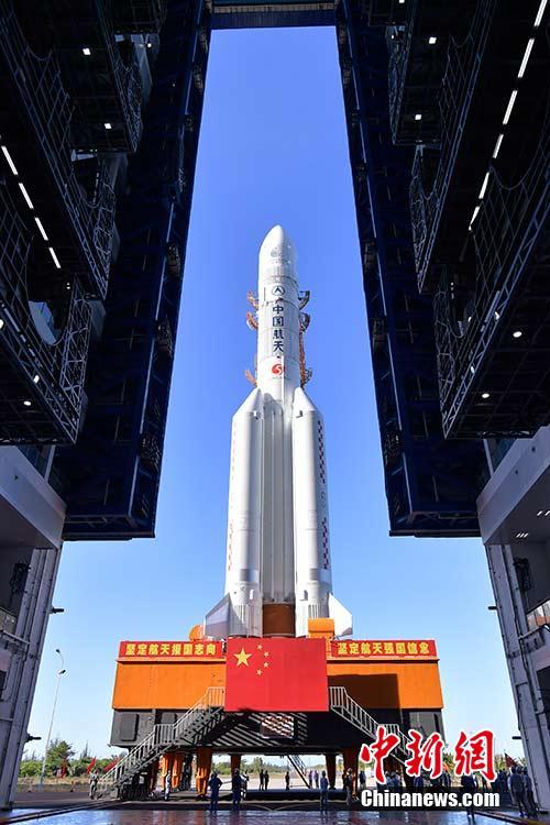 Foguete chega à plataforma de lan?amento para transportar sonda chinesa de Marte Tianwen-1 