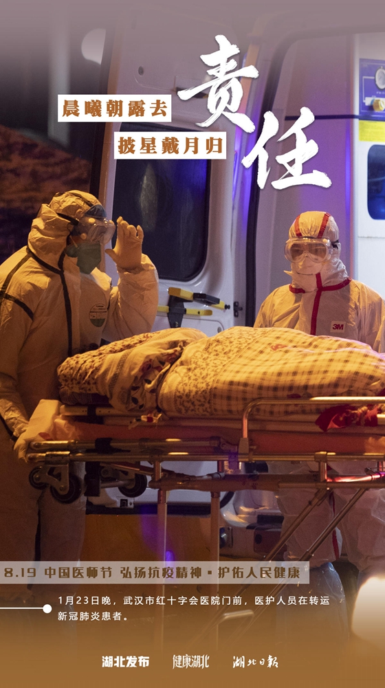 Hubei lan?a cartaz de agradecimento a profissionais de saúde que atuaram na província contra a Covid-19

