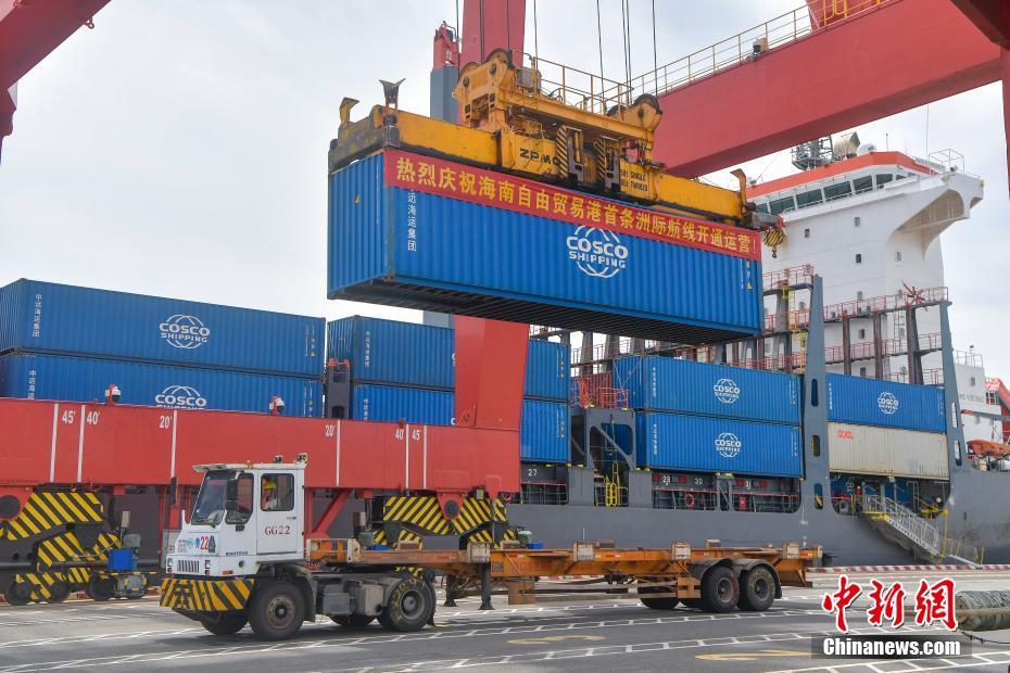 Porto de livre comércio de Hainan lan?a primeira linha marítima intercontinental


