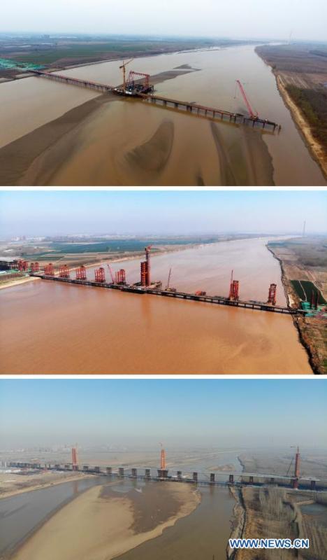 China avan?a com a constru??o da ponte suspensa de três torres mais longa do mundo