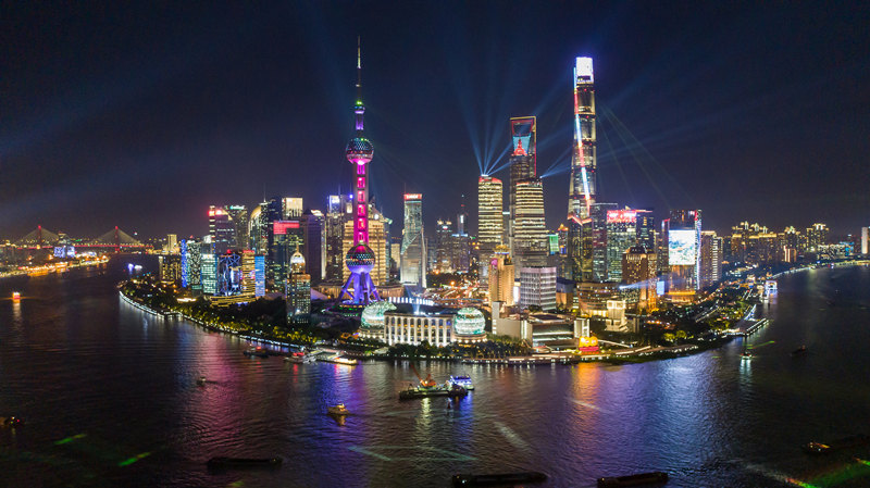 Shanghai organiza show de luzes temático para comemorar 100o aniversário do PCCh