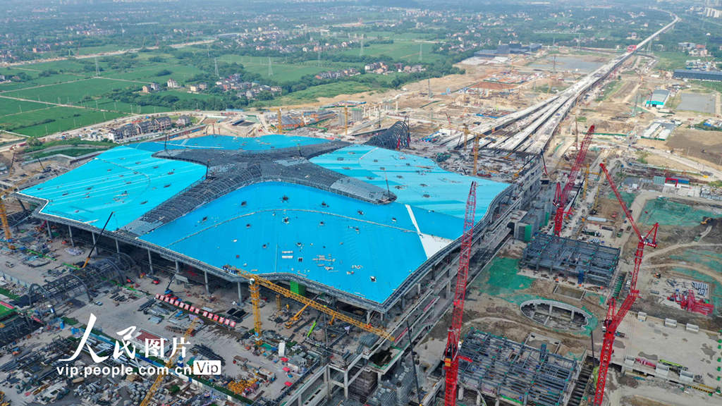 China: constru??o da Esta??o Oeste de Hangzhou está em andamento