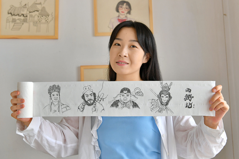 Pinturas em papel higiênico feitas pela chinesa da gera??o “pós-95” tornam-se virais