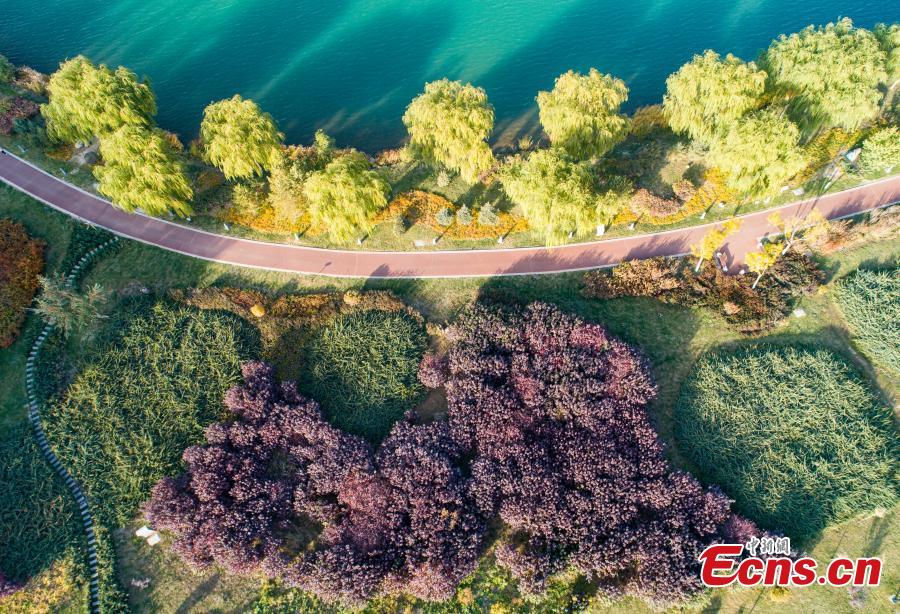 Lushuiwan: paisagem outonal de área cénica no noroeste da China