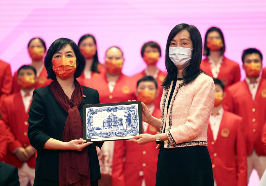 Macau recebe delega??o de atletas olímpicos do continente chinês
