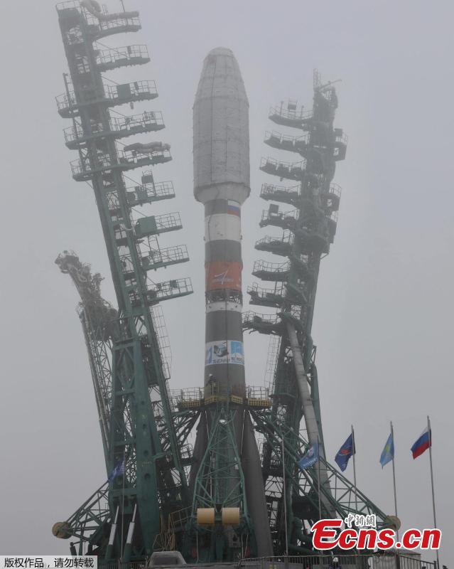 Foguete com satélites da empresa britanica OneWeb transportados para a plataforma de lan?amento em Baikonur