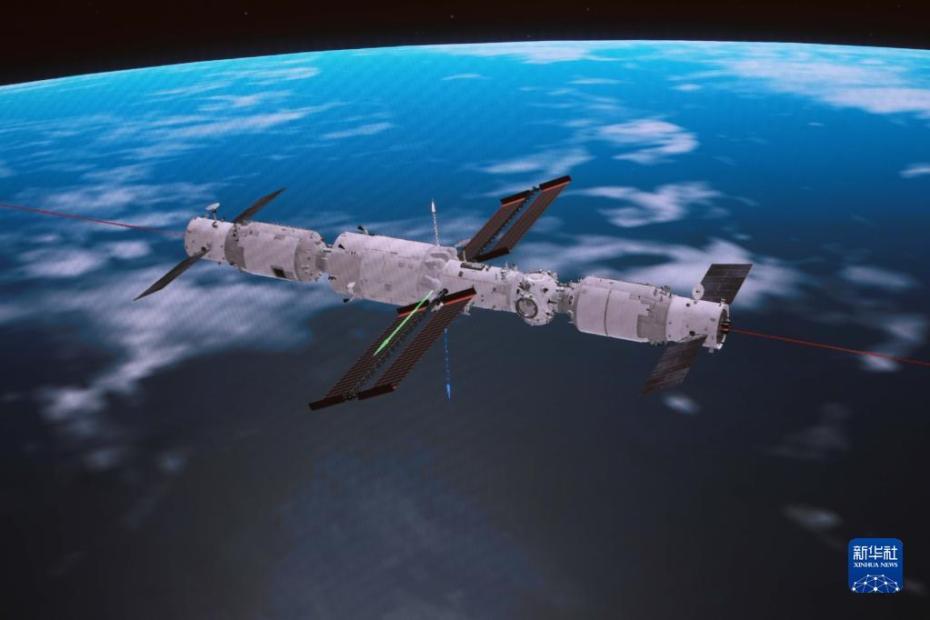 Nave de carga de Tianzhou-4 acopla à combina??o de esta??o espacial