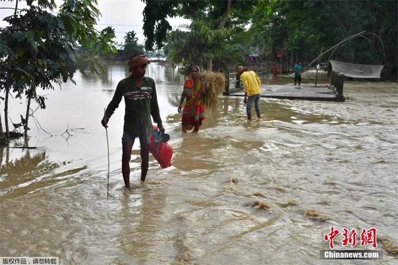 índia: inunda??es causam mais de 800 mil desabrigados no estado de Assam