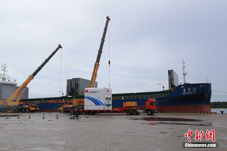 Módulo de laboratório Mengtian chega ao local de lan?amento de Wenchang