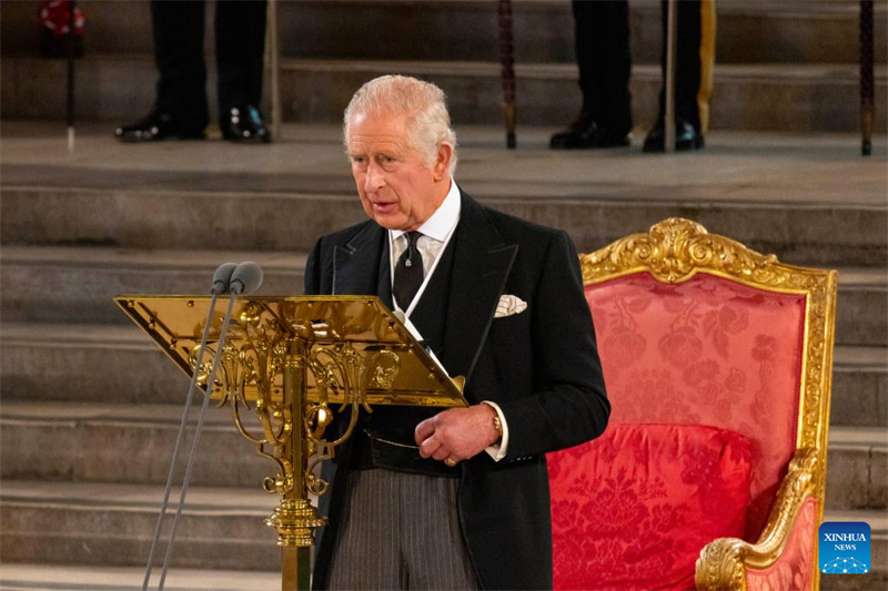 Rei Charles III da Gr?-Bretanha fala do 