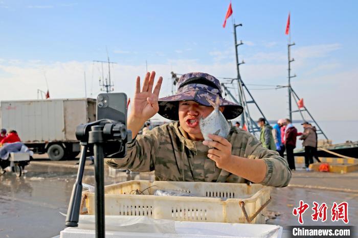 Shandong: pescadores vendem mariscos por transmiss?o ao vivo