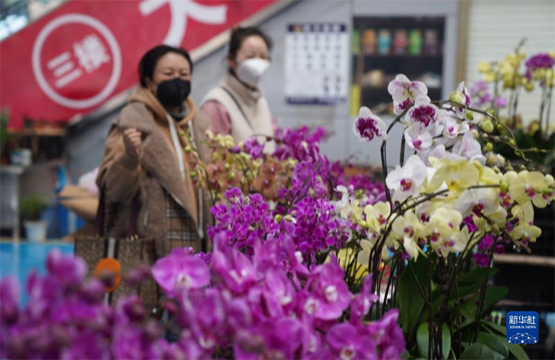 Mercados de flores est?o animados com aproxima??o do Ano Novo
