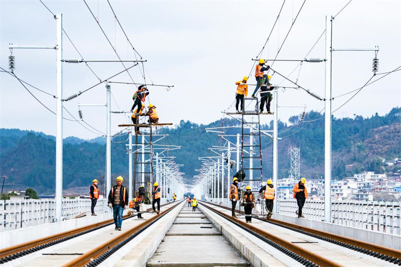 Guizhou: constru??o da ferrovia de alta velocidade Guiyang-Nanning está em andamento 