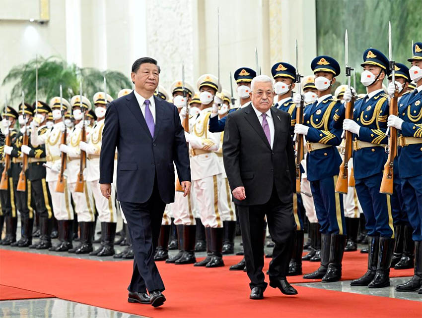 Presidentes chinês e palestino realizam conversa??es