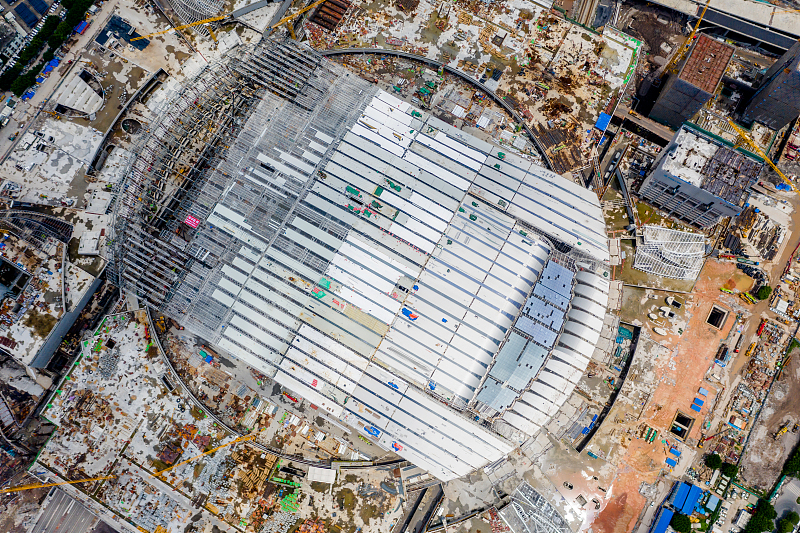 Estrutura principal da esta??o ferroviária Baiyun foi concluída