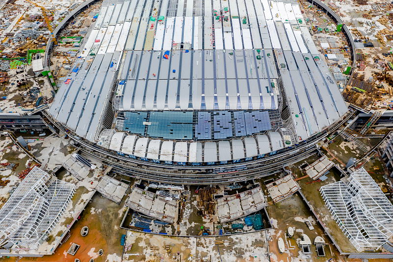 Estrutura principal da esta??o ferroviária Baiyun foi concluída