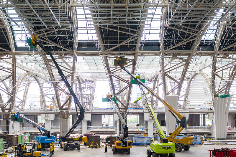 Estrutura principal da esta??o ferroviária Baiyun foi concluída