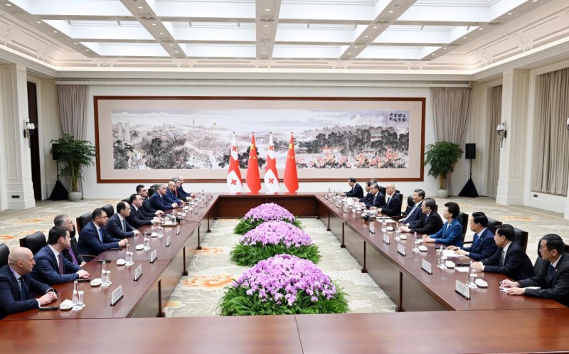 (Universíade de Chengdu) Xi Jinping reúne-se com primeiro-ministro da Geórgia