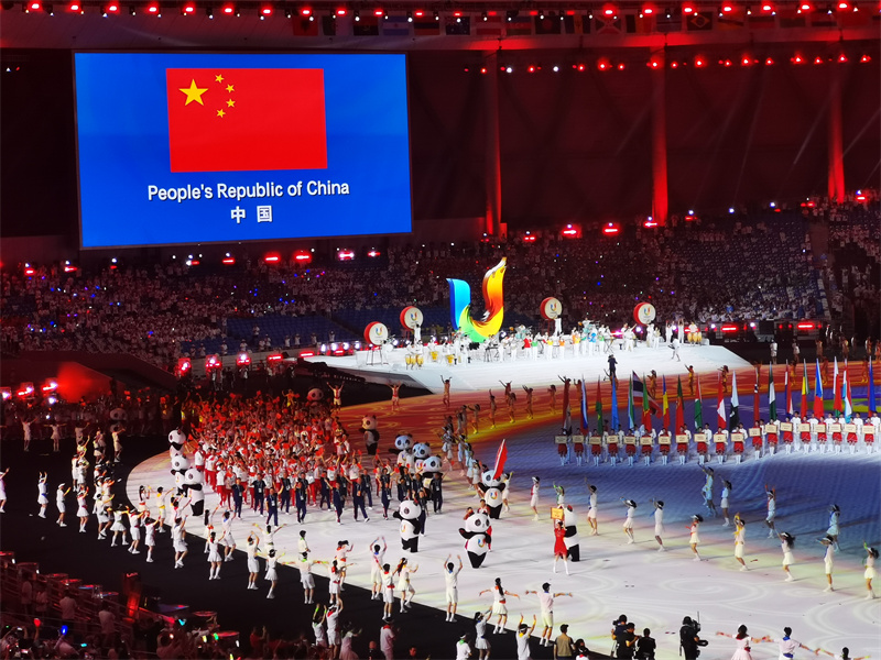 Cerim?nia inaugural da 31a Universíade de Ver?o realizada em Chengdu