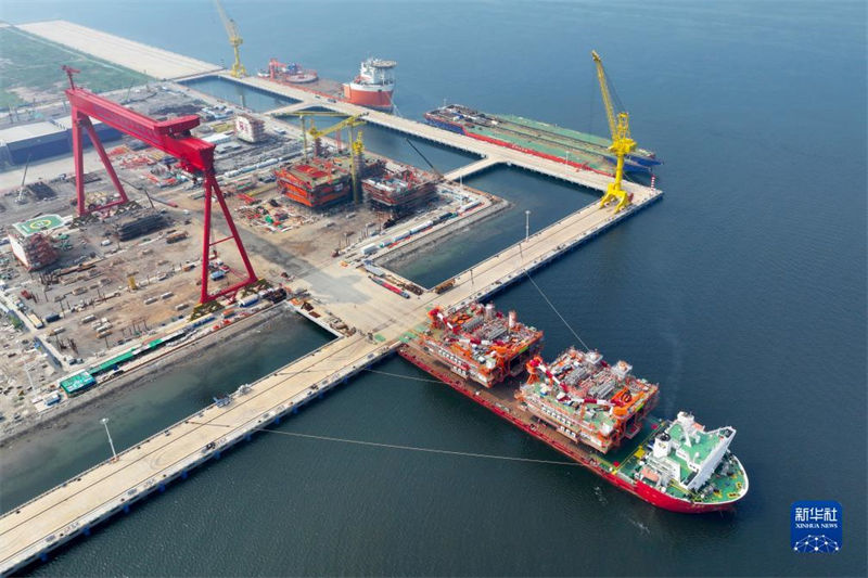 Concluída constru??o da plataforma de extra??o offshore do primeiro mega campo de gás do mar de Bohai