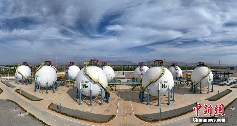 Maior projeto de hidrogênio verde da China colocado em opera??o em Xinjiang