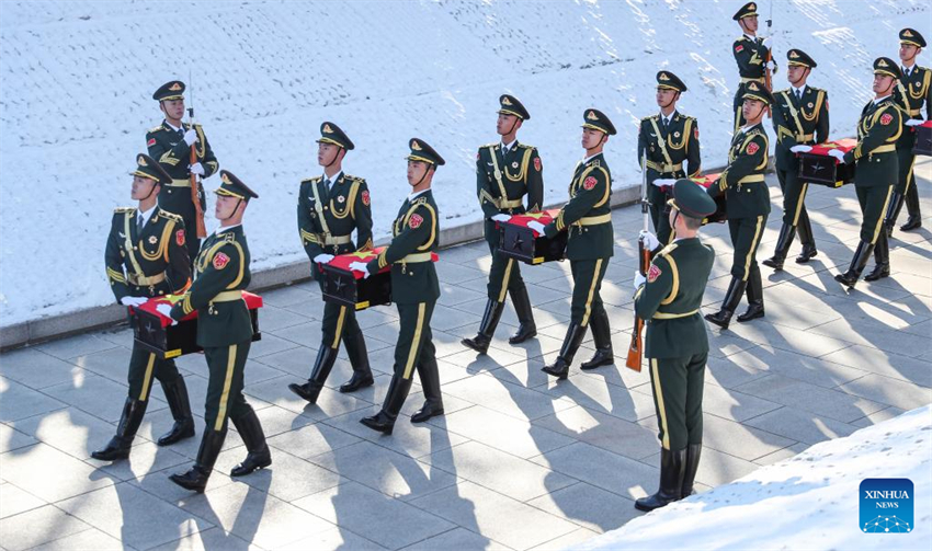 S?o enterrados em Shenyang restos mortais de soldados dos Voluntários do Povo Chinês retornados da República da Coreia