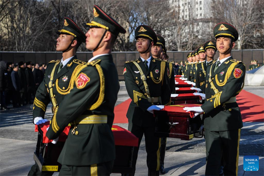S?o enterrados em Shenyang restos mortais de soldados dos Voluntários do Povo Chinês retornados da República da Coreia