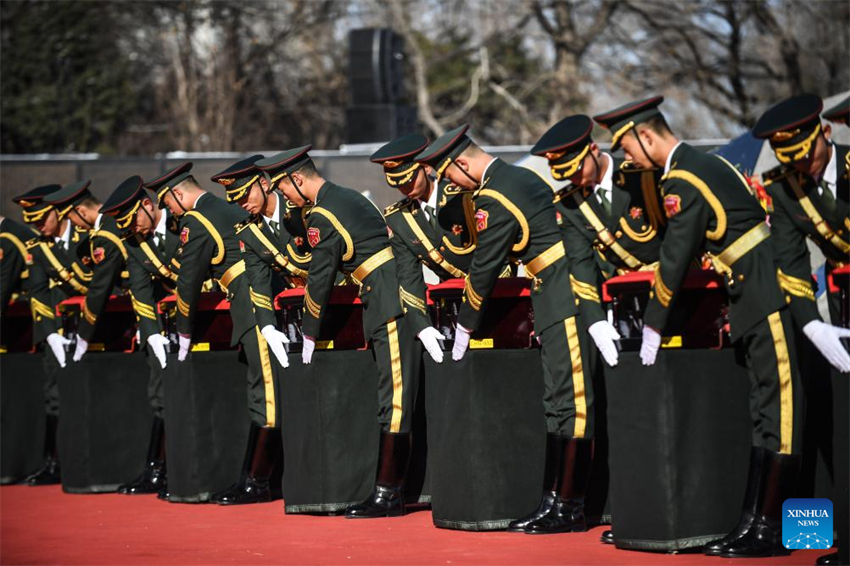 S?o enterrados em Shenyang restos mortais de soldados dos Voluntários do Povo Chinês retornados da República da Coreia