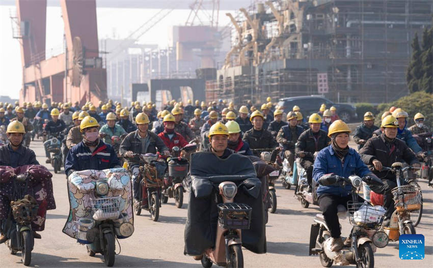 Empresa de constru??o naval em Jiangsu mantém lideran?a da China globalmente