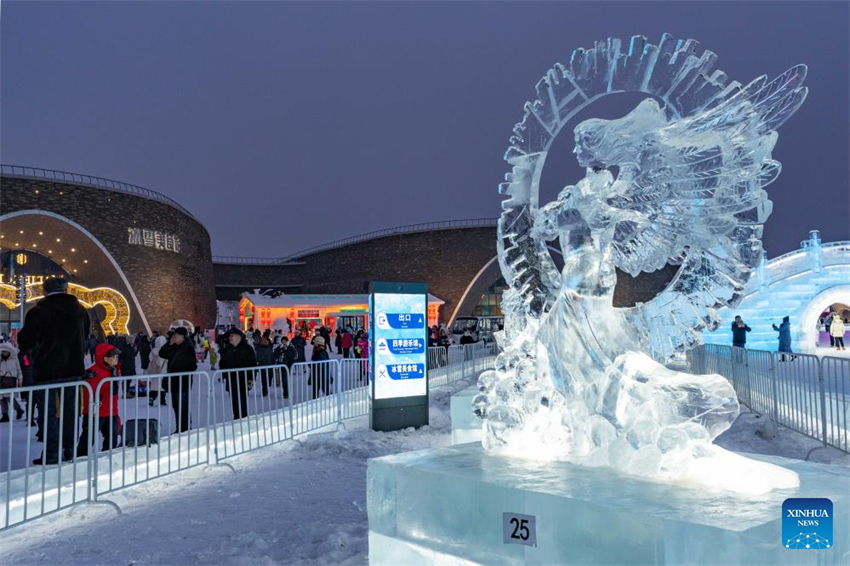 Competi??o Internacional de Esculturas de Gelo de Harbin é concluída