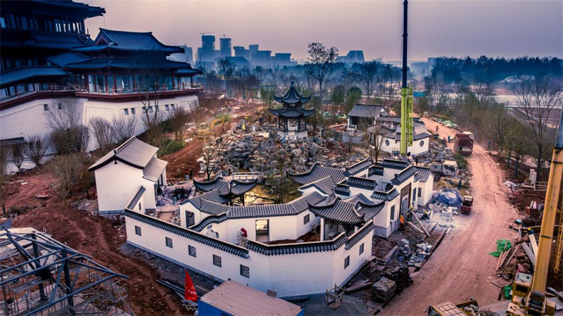 Recinto da Exposi??o Internacional de Horticultura de Chengdu prestes a ser concluído