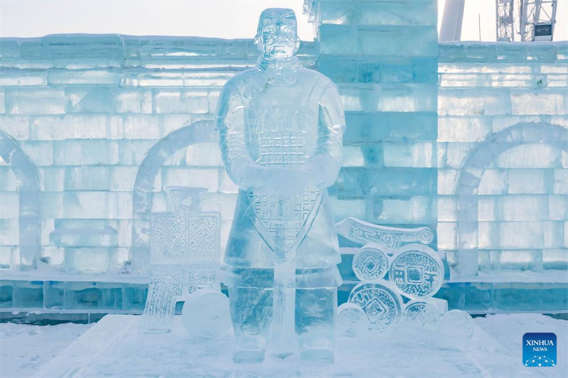 Nova atra??o em Harbin: escultura de gelo dos Soldados de Terracota