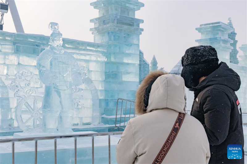 Nova atra??o em Harbin: escultura de gelo dos Soldados de Terracota