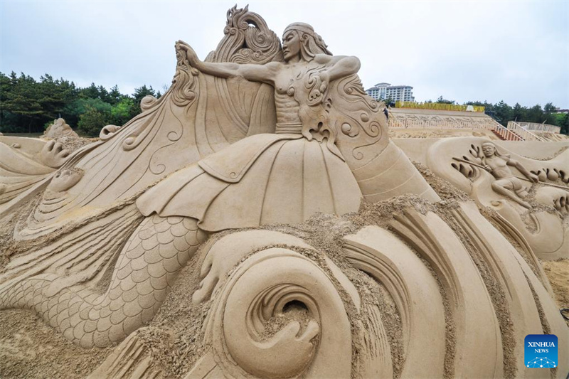 25o Festival Internacional de Escultura de Areia de Zhoushan realizada no leste da China