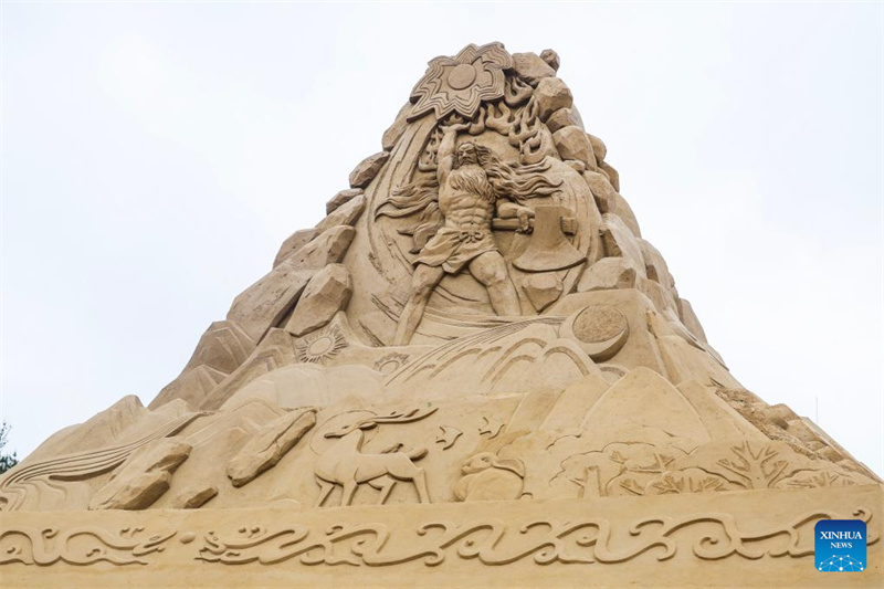 25o Festival Internacional de Escultura de Areia de Zhoushan realizada no leste da China